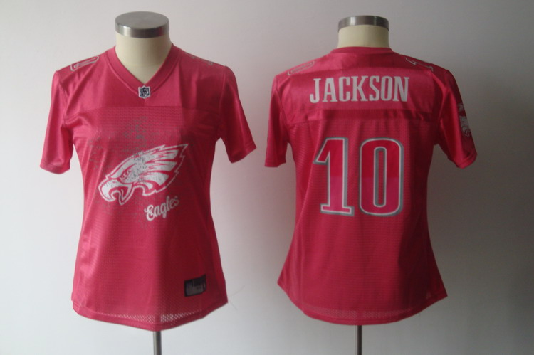 Eagles #10 DeSean Jackson Pink 2011 Women's Fem Fan Stitched NFL Jersey